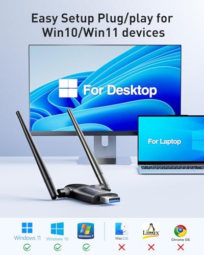 Wireless USB WiFi Adapter for PC - Nineplus 1300Mbps - Image 6