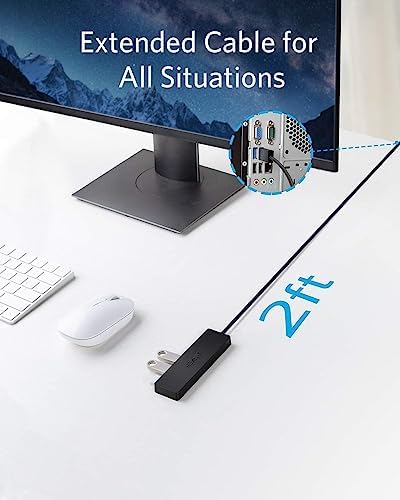 Anker 4-Port USB 3.0 Hub, Ultra-Slim Data USB Hub with 2 ft Extended Cable - Image 3