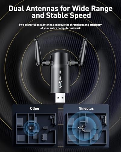 Wireless USB WiFi Adapter for PC - Nineplus 1300Mbps - Image 5
